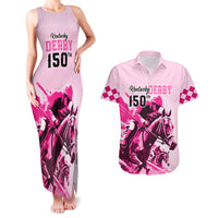 Personalised Kentucky Horse Racing Couples Matching Tank Maxi Dress and Hawaiian Shirt 150th Anniversary Sporting Art Pink Version LT9 - Wonder Print Shop
