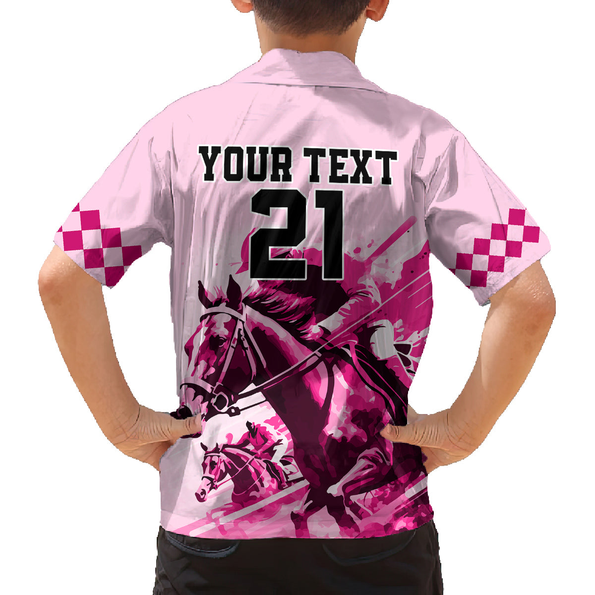 Personalised Kentucky Horse Racing Family Matching Off Shoulder Maxi Dress and Hawaiian Shirt 150th Anniversary Sporting Art Pink Version LT9 - Wonder Print Shop