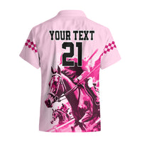 Personalised Kentucky Horse Racing Hawaiian Shirt 150th Anniversary Sporting Art Pink Version - Wonder Print Shop