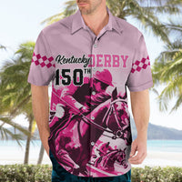 Personalised Kentucky Horse Racing Hawaiian Shirt 150th Anniversary Sporting Art Pink Version - Wonder Print Shop