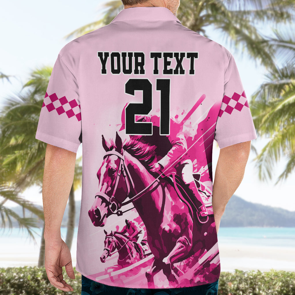 Personalised Kentucky Horse Racing Hawaiian Shirt 150th Anniversary Sporting Art Pink Version - Wonder Print Shop