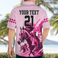 Personalised Kentucky Horse Racing Hawaiian Shirt 150th Anniversary Sporting Art Pink Version - Wonder Print Shop