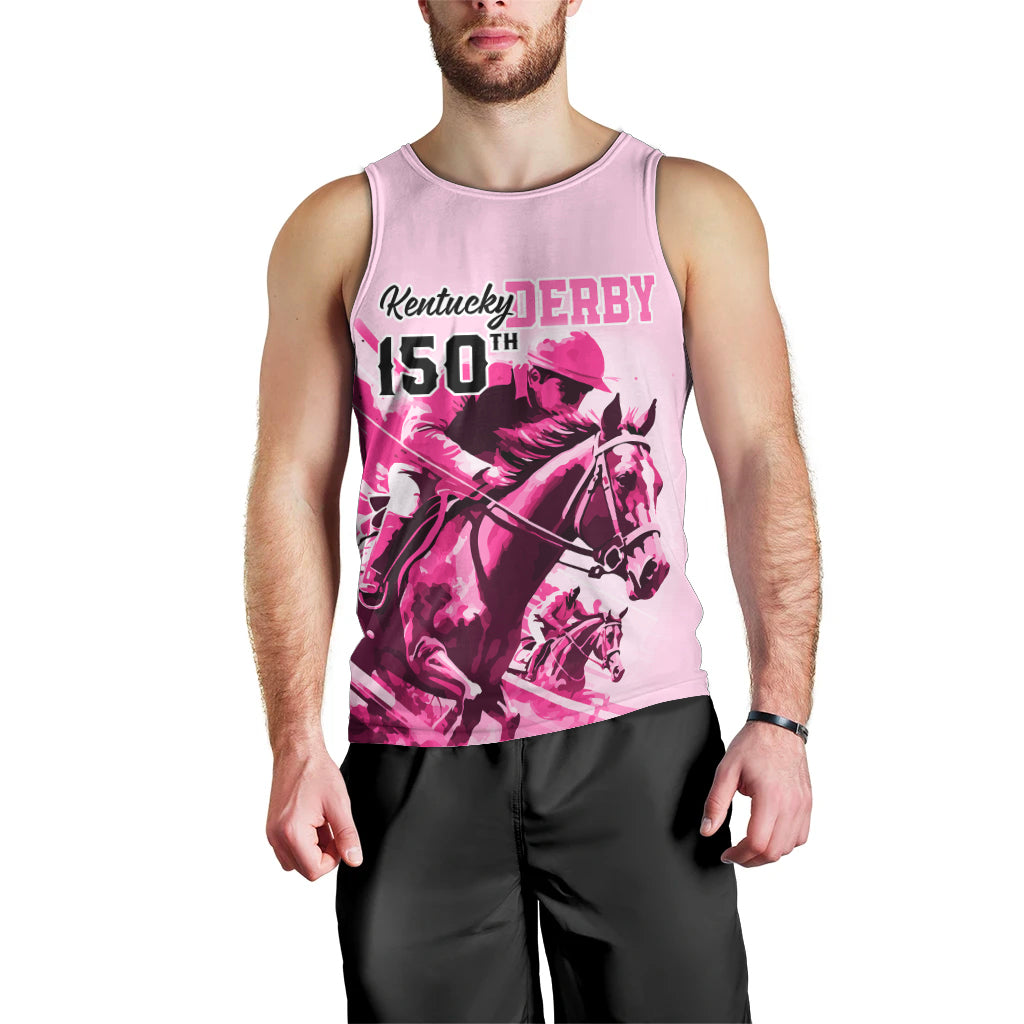 personalised-kentucky-horse-racing-men-tank-top-150th-anniversary-sporting-art-pink-version