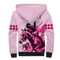 Personalised Kentucky Horse Racing Sherpa Hoodie 150th Anniversary Sporting Art Pink Version - Wonder Print Shop