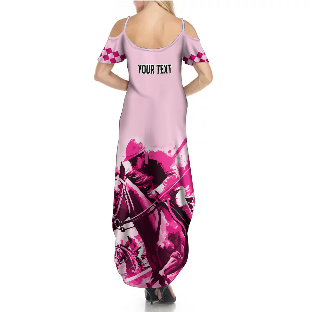 Personalised Kentucky Horse Racing Summer Maxi Dress 150th Anniversary Sporting Art Pink Version - Wonder Print Shop