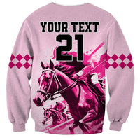 Personalised Kentucky Horse Racing Sweatshirt 150th Anniversary Sporting Art Pink Version - Wonder Print Shop