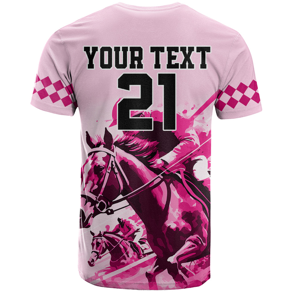 Personalised Kentucky Horse Racing T Shirt 150th Anniversary Sporting Art Pink Version - Wonder Print Shop