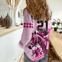 Personalised Kentucky Horse Racing Women Casual Shirt 150th Anniversary Sporting Art Pink Version - Wonder Print Shop