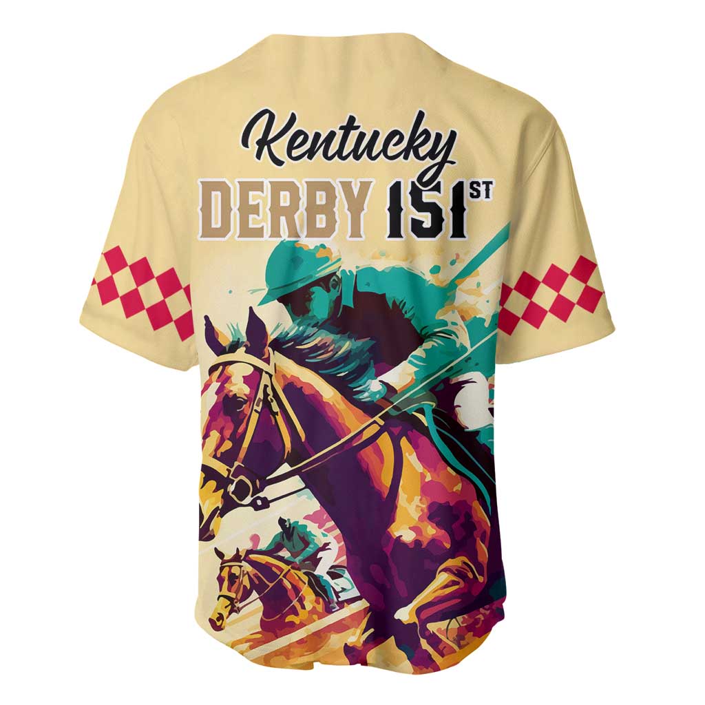 Kentucky Horse Racing Baseball Jersey 151st Anniversary Sporting Art Gold Version LT9