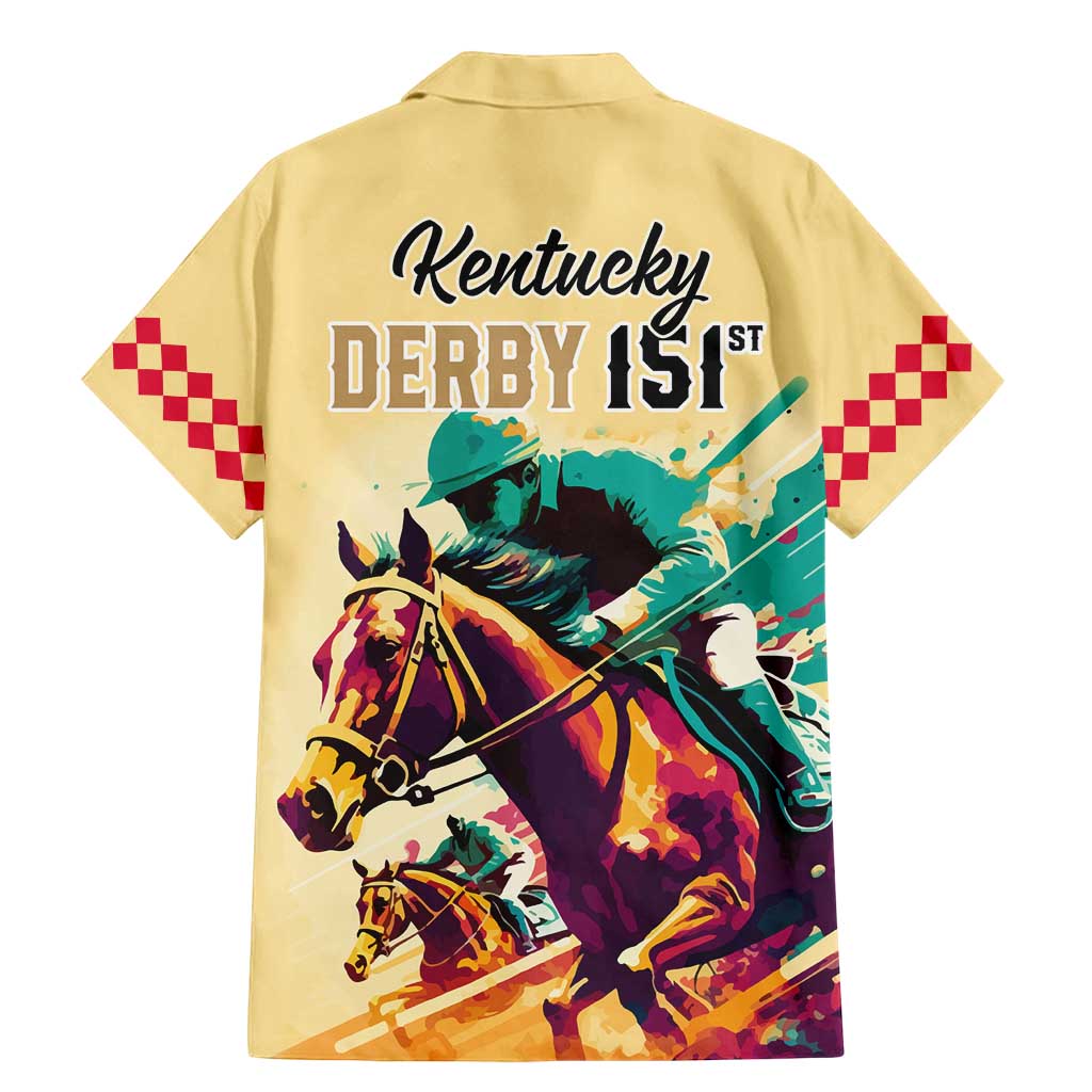 Kentucky Horse Racing Family Matching Mermaid Dress and Hawaiian Shirt 151st Anniversary Sporting Art Gold Version LT9