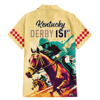 Kentucky Horse Racing Family Matching Mermaid Dress and Hawaiian Shirt 151st Anniversary Sporting Art Gold Version LT9