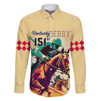 Kentucky Horse Racing Family Matching Puletasi Dress and Hawaiian Shirt 151st Anniversary Sporting Art Gold Version LT9