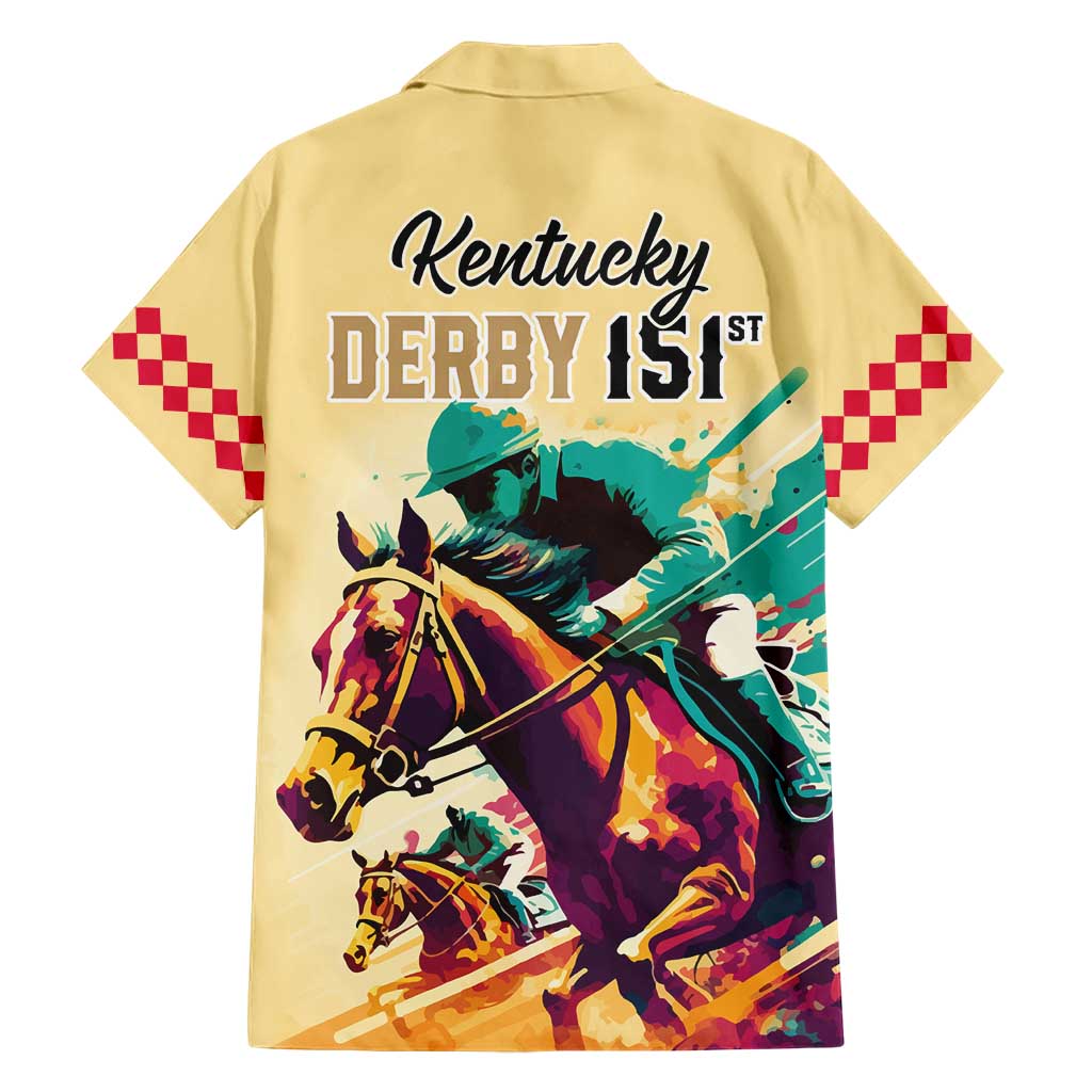 2025 Kentucky Horse Racing Short Sleeve Shirt 151st Anniversary Arty Gold Style LT9
