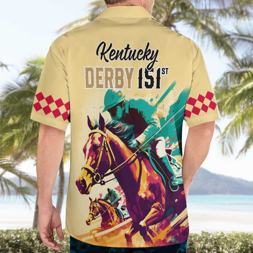 2025 Kentucky Horse Racing Short Sleeve Shirt 151st Anniversary Arty Gold Style LT9