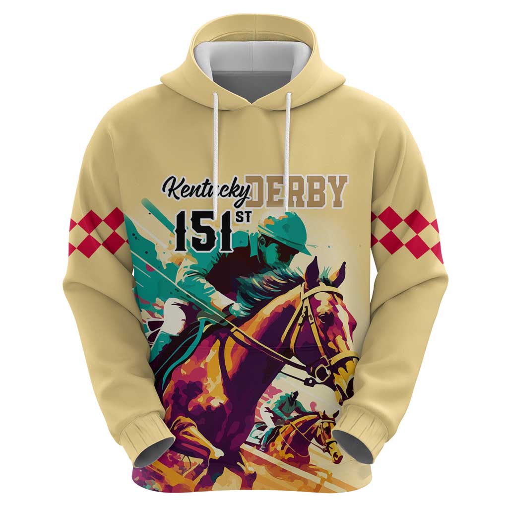 Kentucky Horse Racing Hoodie 151st Anniversary Sporting Art Gold Version LT9