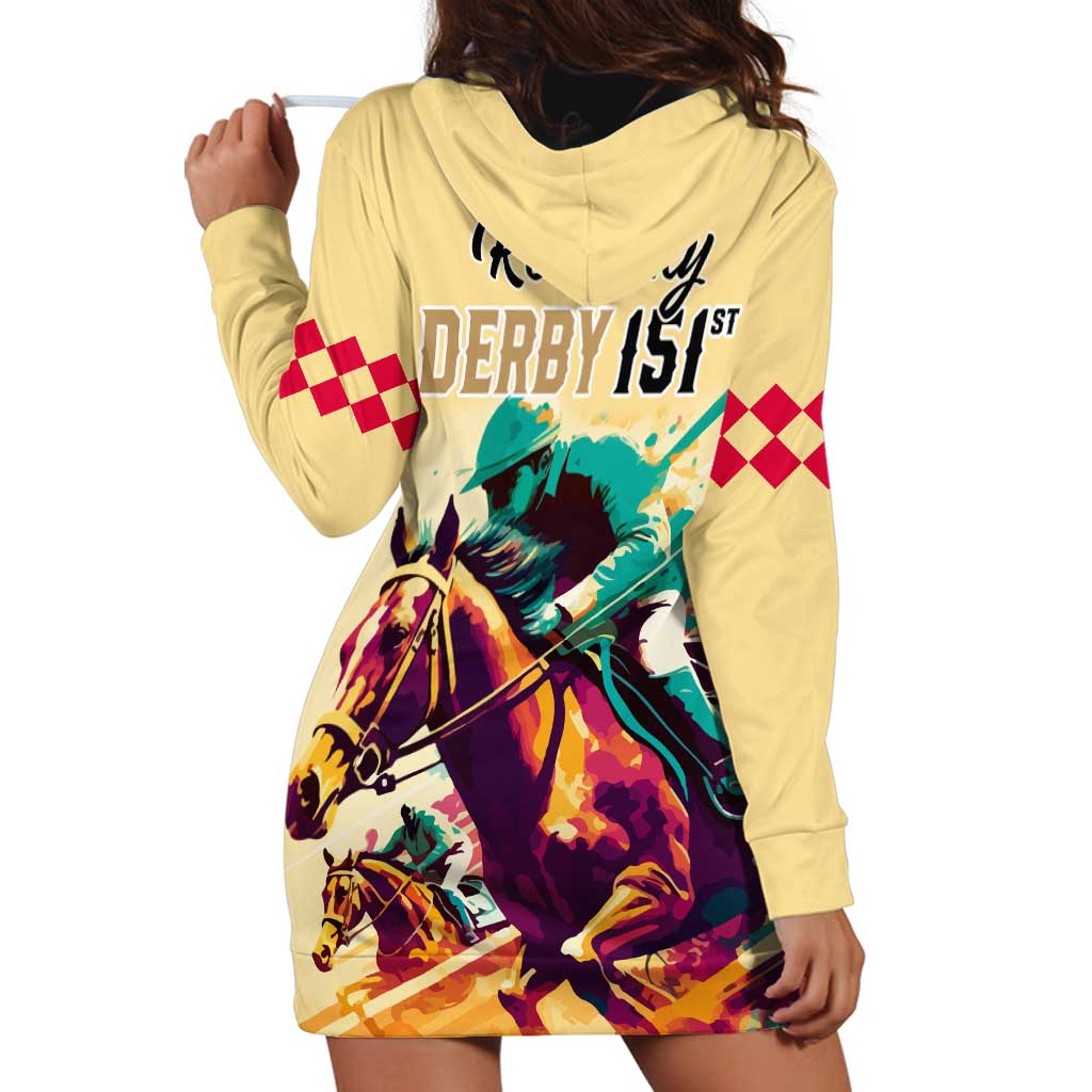 Kentucky Horse Racing Hoodie Dress 151st Anniversary Sporting Art Gold Version LT9