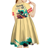 Kentucky Horse Racing Kid Short Sleeve Dress 151st Anniversary Sporting Art Gold Version LT9