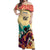 Kentucky Horse Racing Off Shoulder Maxi Dress 151st Anniversary Sporting Art Gold Version LT9