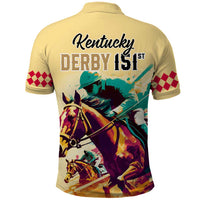 Kentucky Horse Racing Polo Shirt 151st Anniversary Sporting Art Gold Version LT9