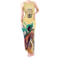 Kentucky Horse Racing Tank Maxi Dress 151st Anniversary Sporting Art Gold Version LT9