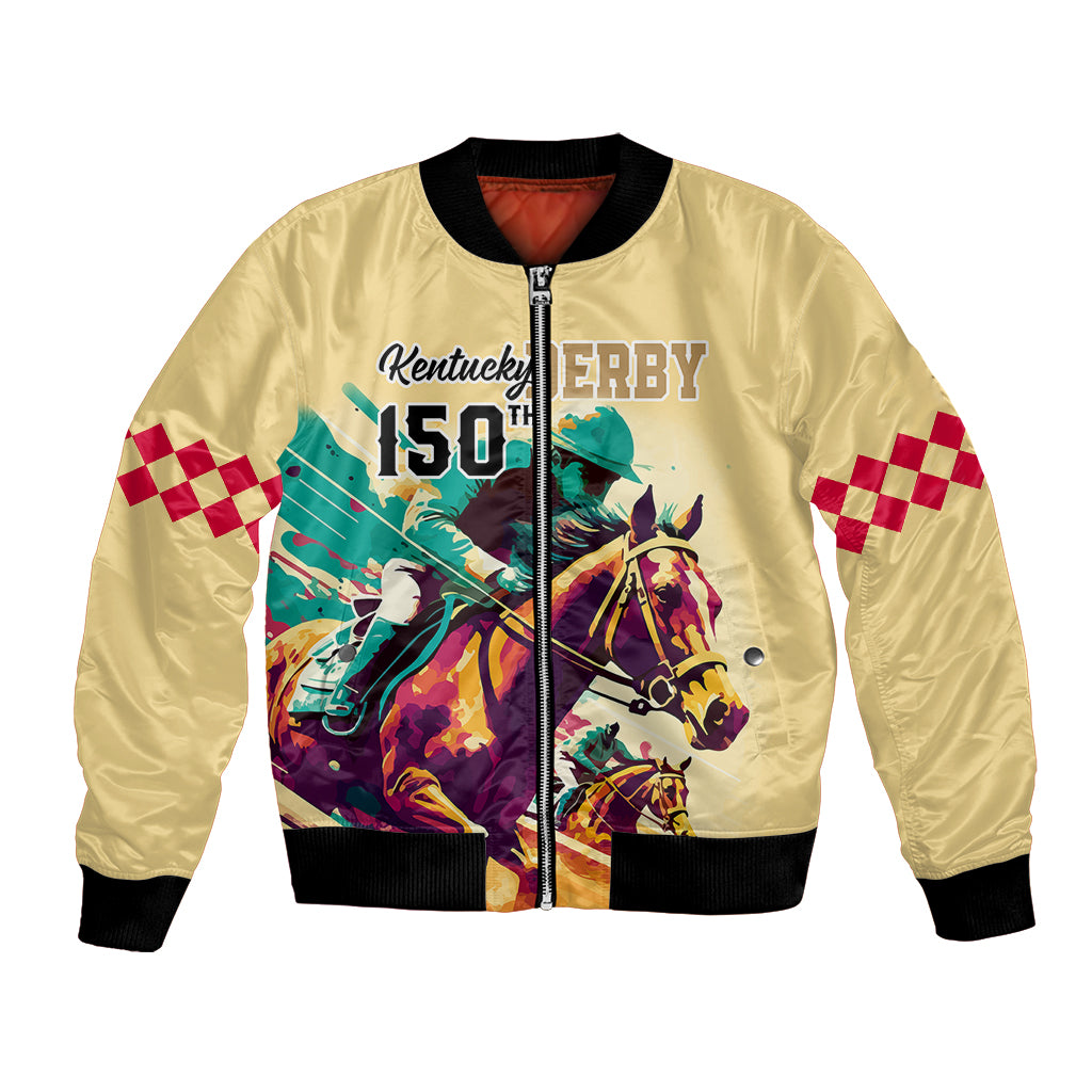 personalised-kentucky-horse-racing-bomber-jacket-150th-anniversary-sporting-art-gold-version