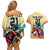 Personalised Kentucky Horse Racing Couples Matching Off Shoulder Short Dress and Hawaiian Shirt 151st Anniversary Sporting Art Gold Version LT9