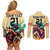 Personalised Kentucky Horse Racing Couples Matching Off Shoulder Short Dress and Long Sleeve Button Shirts 151st Anniversary Sporting Art Gold Version LT9