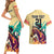 Personalised Kentucky Horse Racing Couples Matching Short Sleeve Bodycon Dress and Hawaiian Shirt 151st Anniversary Sporting Art Gold Version LT9