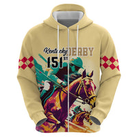 Personalised Kentucky Horse Racing Hoodie 151st Anniversary Sporting Art Gold Version LT9