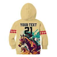 Personalised Kentucky Horse Racing Kid Hoodie 151st Anniversary Sporting Art Gold Version LT9