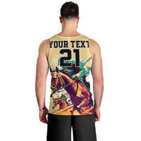 Personalised Kentucky Horse Racing Men Tank Top 151st Anniversary Sporting Art Gold Version LT9