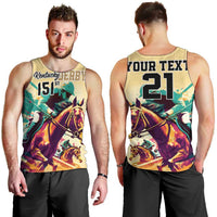 Personalised Kentucky Horse Racing Men Tank Top 151st Anniversary Sporting Art Gold Version LT9