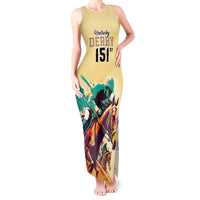Personalised Kentucky Horse Racing Tank Maxi Dress 151st Anniversary Sporting Art Gold Version LT9