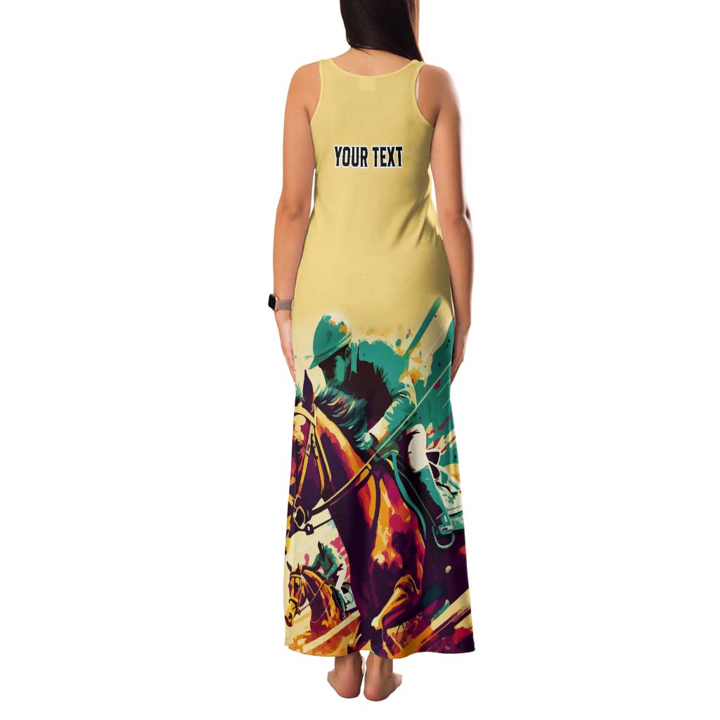 Personalised Kentucky Horse Racing Tank Maxi Dress 151st Anniversary Sporting Art Gold Version LT9