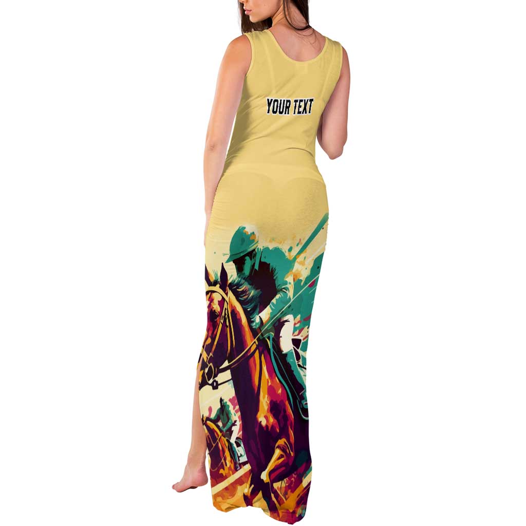 Personalised Kentucky Horse Racing Tank Maxi Dress 151st Anniversary Sporting Art Gold Version LT9