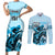 Kentucky Horse Racing Couples Matching Short Sleeve Bodycon Dress and Long Sleeve Button Shirts 151st Anniversary Sporting Art Blue Version LT9