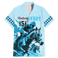 Kentucky Horse Racing Family Matching Mermaid Dress and Hawaiian Shirt 151st Anniversary Sporting Art Blue Version LT9