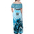 Kentucky Horse Racing Family Matching Off Shoulder Maxi Dress and Hawaiian Shirt 151st Anniversary Sporting Art Blue Version LT9