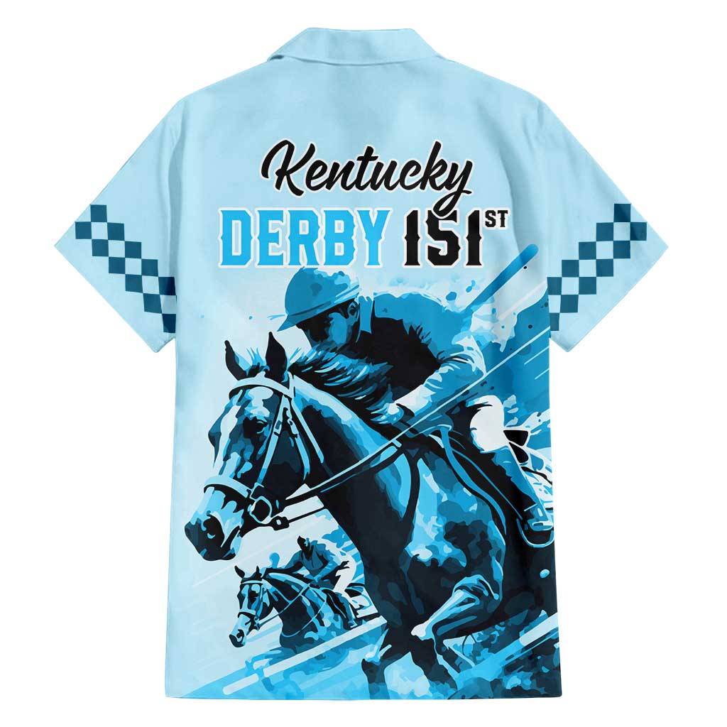 Kentucky Horse Racing Family Matching Summer Maxi Dress and Hawaiian Shirt 151st Anniversary Sporting Art Blue Version LT9