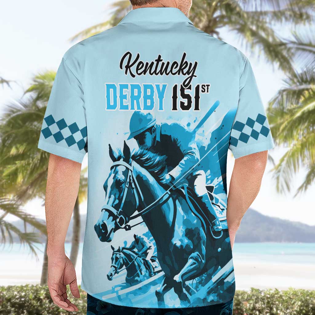 Kentucky Horse Racing Hawaiian Shirt 151st Anniversary Sporting Art Blue Version LT9