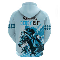 Kentucky Horse Racing Hoodie 151st Anniversary Sporting Art Blue Version LT9