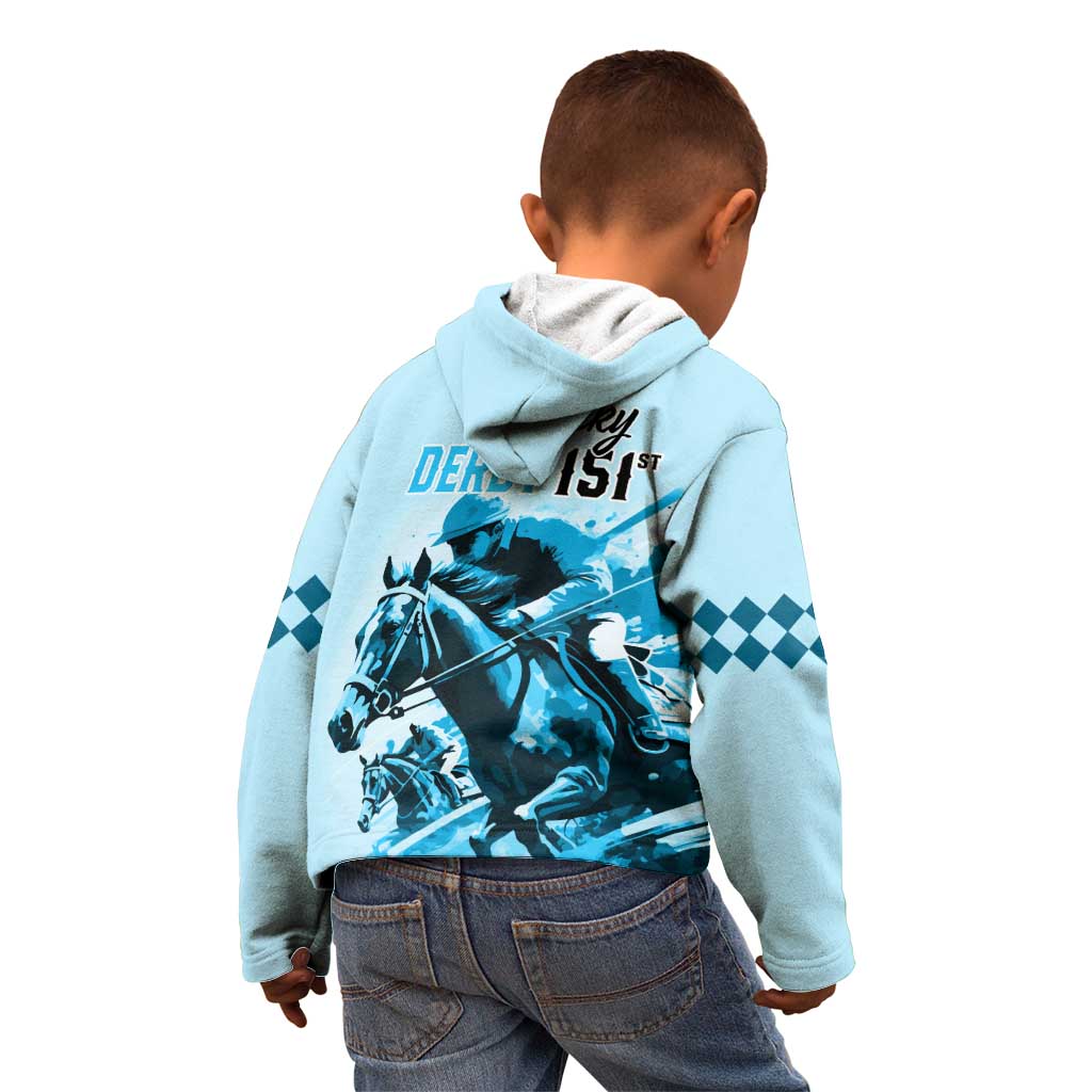 Kentucky Horse Racing Kid Hoodie 151st Anniversary Sporting Art Blue Version LT9