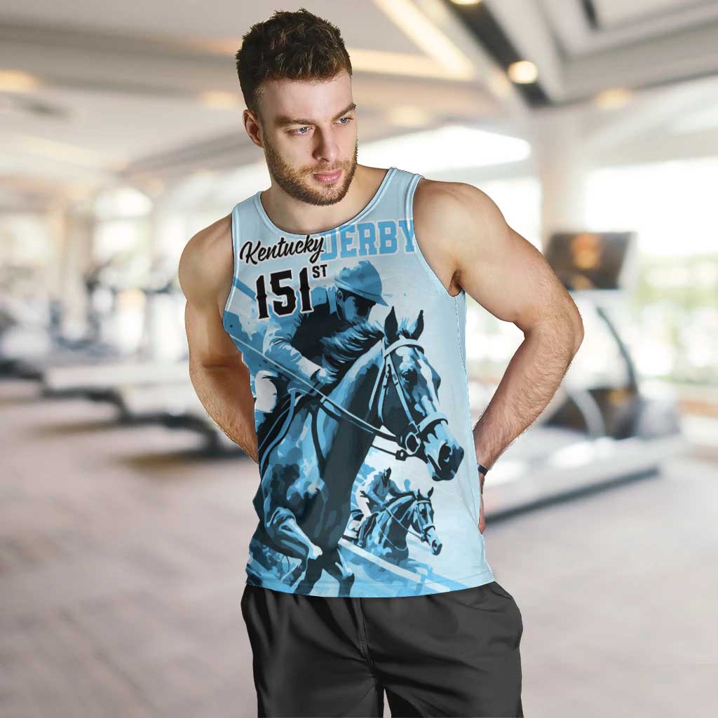 Kentucky Horse Racing Men Tank Top 151st Anniversary Sporting Art Blue Version LT9