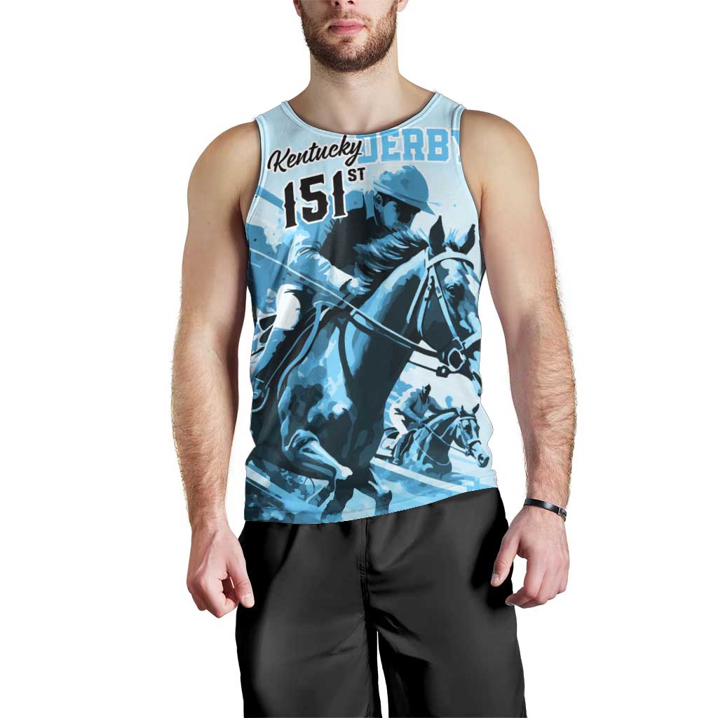 Kentucky Horse Racing Men Tank Top 151st Anniversary Sporting Art Blue Version LT9