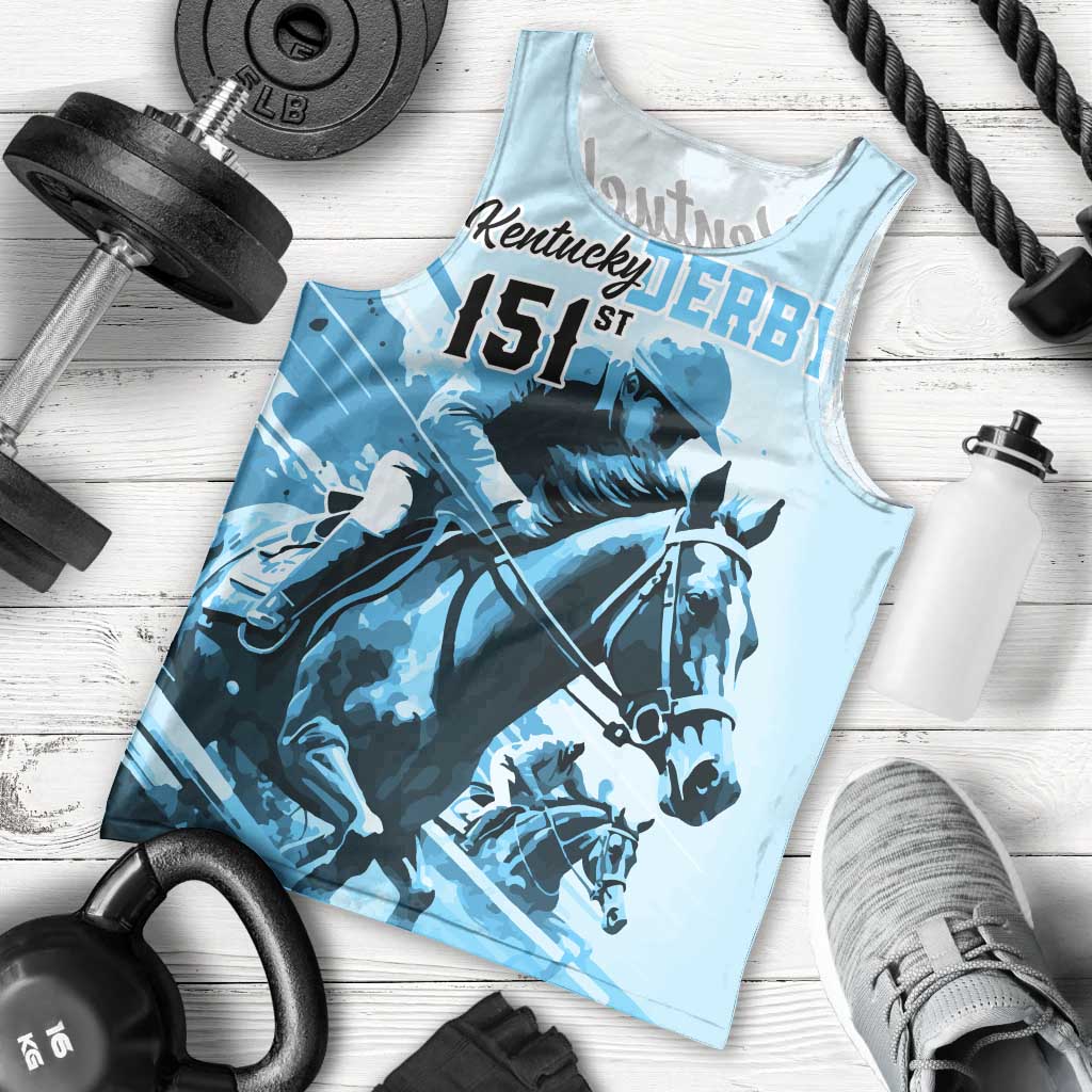Kentucky Horse Racing Men Tank Top 151st Anniversary Sporting Art Blue Version LT9