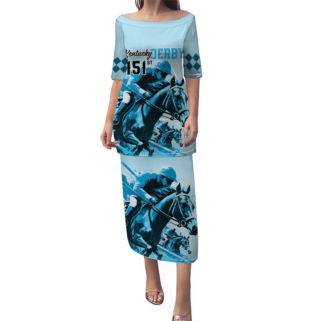 Kentucky Horse Racing Puletasi 151st Anniversary Sporting Art Blue Version LT9