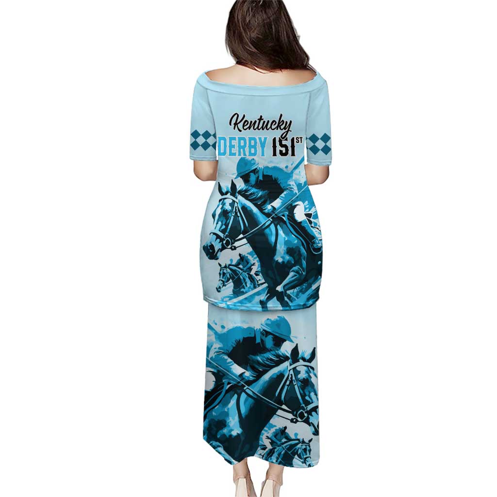 Kentucky Horse Racing Puletasi 151st Anniversary Sporting Art Blue Version LT9