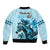 Kentucky Horse Racing Sleeve Zip Bomber Jacket 151st Anniversary Sporting Art Blue Version LT9