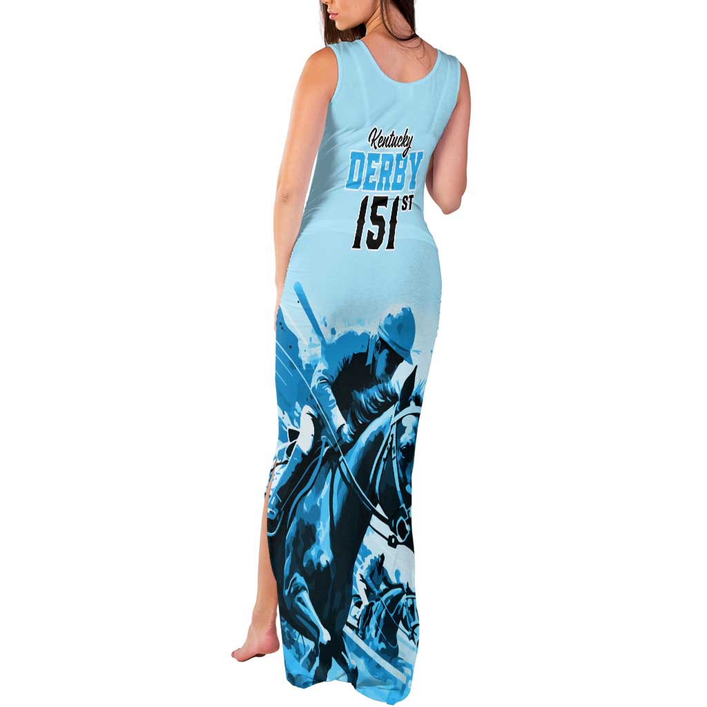 Kentucky Horse Racing Tank Maxi Dress 151st Anniversary Sporting Art Blue Version LT9