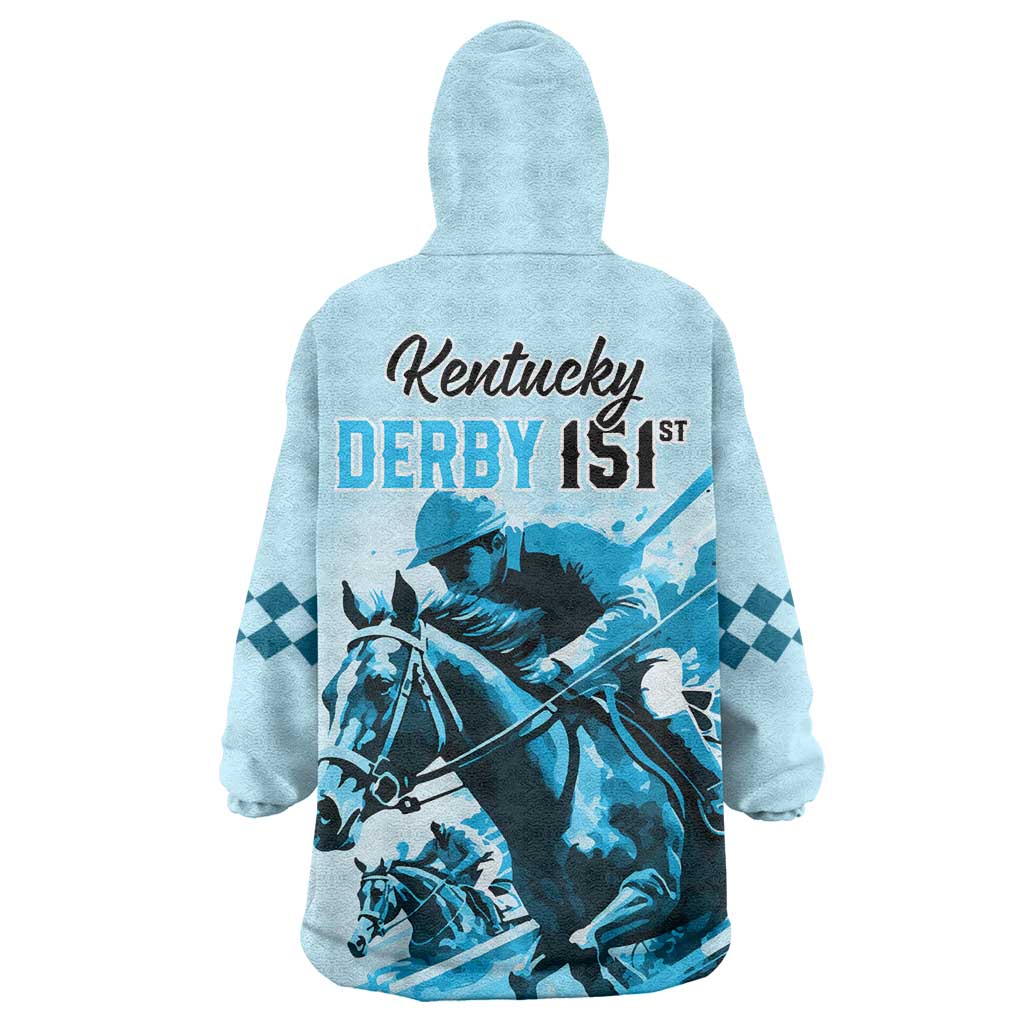 Kentucky Horse Racing Wearable Blanket Hoodie 151st Anniversary Sporting Art Blue Version LT9
